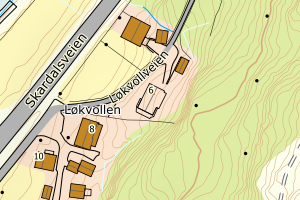 Kartbilde fra WMS-tjeneste av avviket