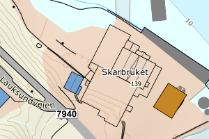 Kartbilde fra WMS-tjeneste av avviket