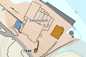 Kartbilde fra WMS-tjeneste av avviket