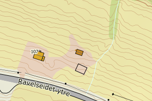 Kartbilde fra WMS-tjeneste av avviket