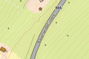 Kartbilde fra WMS-tjeneste av avviket