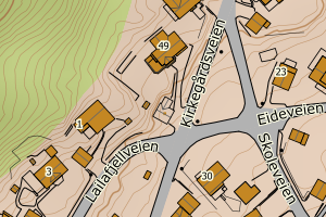 Kartbilde fra WMS-tjeneste av avviket