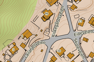 Kartbilde fra WMS-tjeneste av avviket