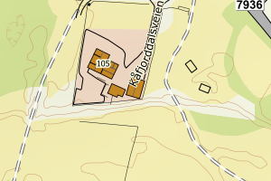 Kartbilde fra WMS-tjeneste av avviket