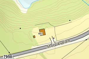 Kartbilde fra WMS-tjeneste av avviket