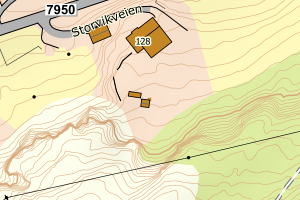 Kartbilde fra WMS-tjeneste av avviket