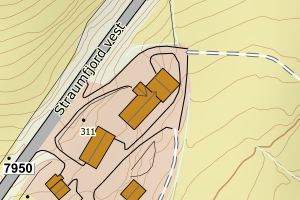 Kartbilde fra WMS-tjeneste av avviket