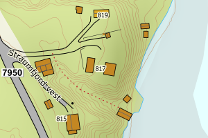 Kartbilde fra WMS-tjeneste av avviket