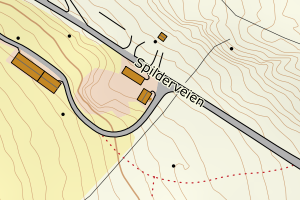 Kartbilde fra WMS-tjeneste av avviket