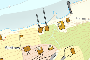 Kartbilde fra WMS-tjeneste av avviket