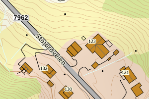 Kartbilde fra WMS-tjeneste av avviket