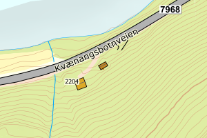 Kartbilde fra WMS-tjeneste av avviket
