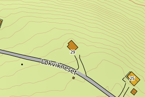 Kartbilde fra WMS-tjeneste av avviket