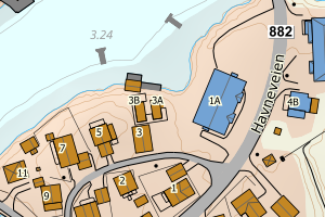 Kartbilde fra WMS-tjeneste av avviket