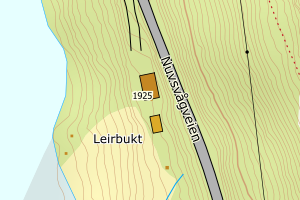 Kartbilde fra WMS-tjeneste av avviket