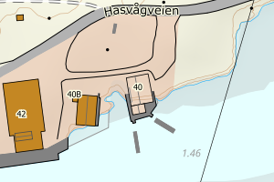 Kartbilde fra WMS-tjeneste av avviket