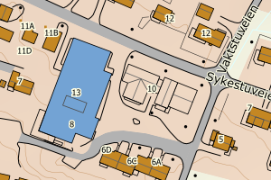 Kartbilde fra WMS-tjeneste av avviket