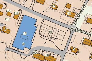 Kartbilde fra WMS-tjeneste av avviket