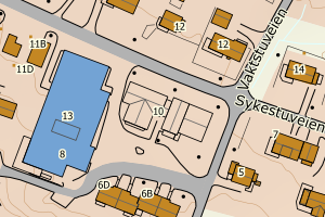 Kartbilde fra WMS-tjeneste av avviket