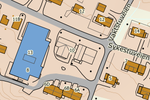 Kartbilde fra WMS-tjeneste av avviket