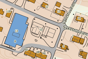 Kartbilde fra WMS-tjeneste av avviket