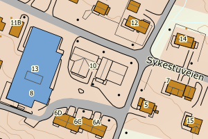 Kartbilde fra WMS-tjeneste av avviket