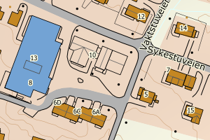 Kartbilde fra WMS-tjeneste av avviket