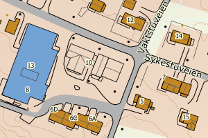 Kartbilde fra WMS-tjeneste av avviket