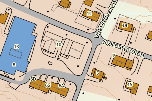 Kartbilde fra WMS-tjeneste av avviket