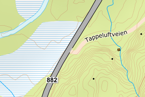 Kartbilde fra WMS-tjeneste av avviket