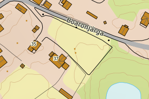 Kartbilde fra WMS-tjeneste av avviket