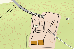 Kartbilde fra WMS-tjeneste av avviket