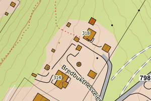 Kartbilde fra WMS-tjeneste av avviket
