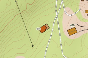 Kartbilde fra WMS-tjeneste av avviket