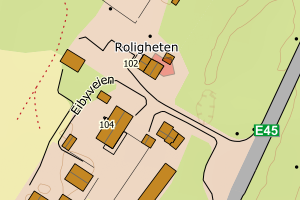 Kartbilde fra WMS-tjeneste av avviket