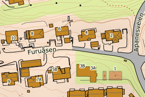 Kartbilde fra WMS-tjeneste av avviket