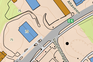 Kartbilde fra WMS-tjeneste av avviket