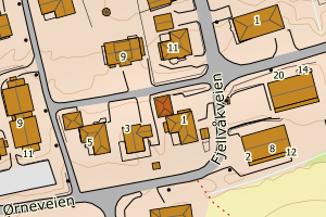 Kartbilde fra WMS-tjeneste av avviket