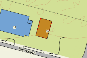 Kartbilde fra WMS-tjeneste av avviket