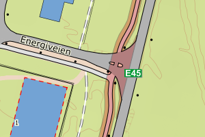 Kartbilde fra WMS-tjeneste av avviket