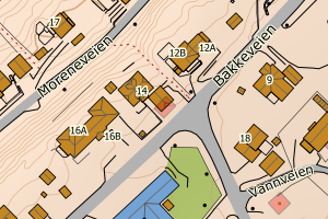 Kartbilde fra WMS-tjeneste av avviket