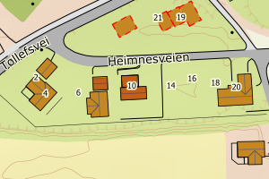 Kartbilde fra WMS-tjeneste av avviket