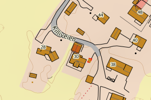 Kartbilde fra WMS-tjeneste av avviket