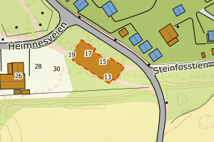 Kartbilde fra WMS-tjeneste av avviket