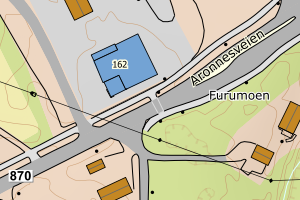 Kartbilde fra WMS-tjeneste av avviket