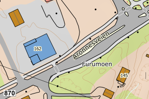 Kartbilde fra WMS-tjeneste av avviket