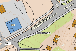 Kartbilde fra WMS-tjeneste av avviket