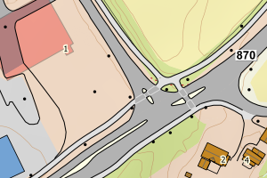 Kartbilde fra WMS-tjeneste av avviket