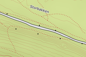 Kartbilde fra WMS-tjeneste av avviket