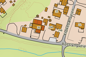 Kartbilde fra WMS-tjeneste av avviket